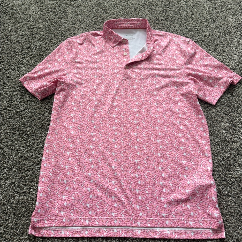 Vineyard Vines Pink Floral Polo Shirt
